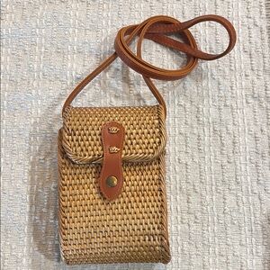 Rattan Tan Crossbody Bag